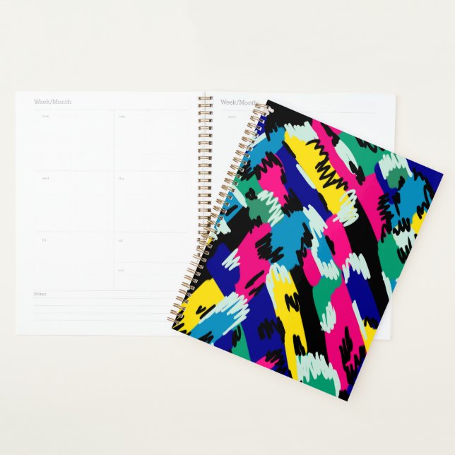Bold Abstract Art in Primary Colours  Planner (Display)
