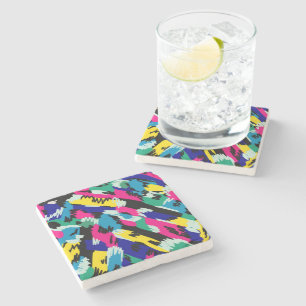 Bold Abstract Art in Primary Colours Stone Coaster