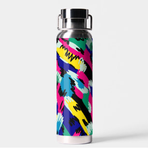 Bold Abstract Art in Primary Colours Water Bottle