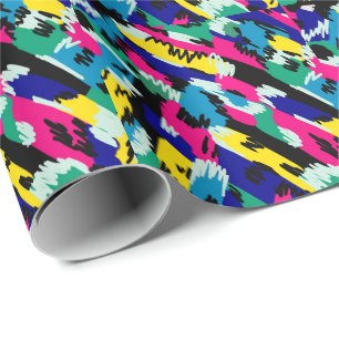 Bold Abstract Art in Primary Colours Wrapping Paper