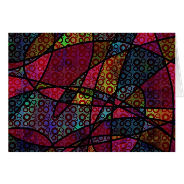 Bold Abstract Art with Circles & Black Lines (Front Horizontal)