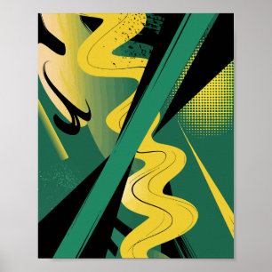 Bold Abstract Art with Waves & Dynamic Lines Poster