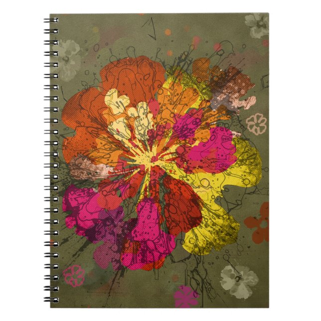 Bold Abstract Bloom Notebook (Front)