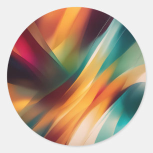 Bold Abstract Brush Stroke Classic Round Sticker