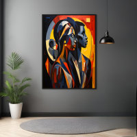Bold Abstract Cubist Portrait Art