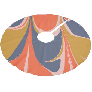Bold Abstract Design in Autumn Colours Brushed Polyester Tree Skirt