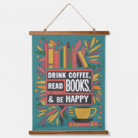 Bold Abstract "Drink Coffee, Read Books"