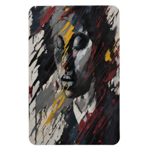 Bold Abstract Expressionist Portrait Modern Art Magnet