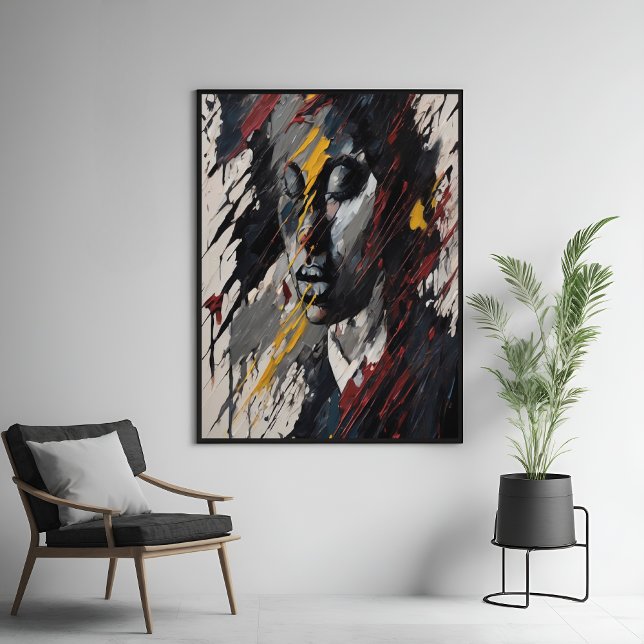 Bold Abstract Expressionist Portrait Modern Art Poster (Creator Uploaded)
