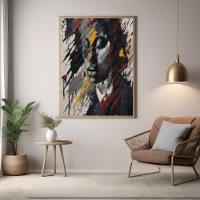 Bold Abstract Expressionist Portrait Modern Art