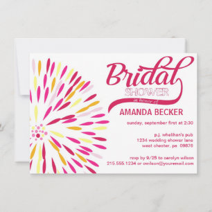 Bold Abstract Floral Bridal Shower Invitation