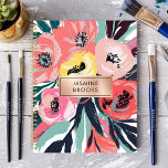 Bold Abstract Floral Custom Name Planner<br><div class="desc">This striking design features bold abstract florals in vibrant shades of coral, pink, yellow, and teal, accented with dynamic brushstrokes. The sleek rose gold nameplate adds a sophisticated and personalised touch. Perfect for professionals, students, or anyone who loves artistic and modern designs. Ideal for organising tasks, journalling, or planning with...</div>