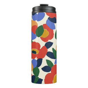 Bold Abstract Floral Pattern Thermal Tumbler