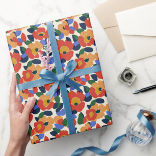 Bold Abstract Floral Pattern Wrapping Paper