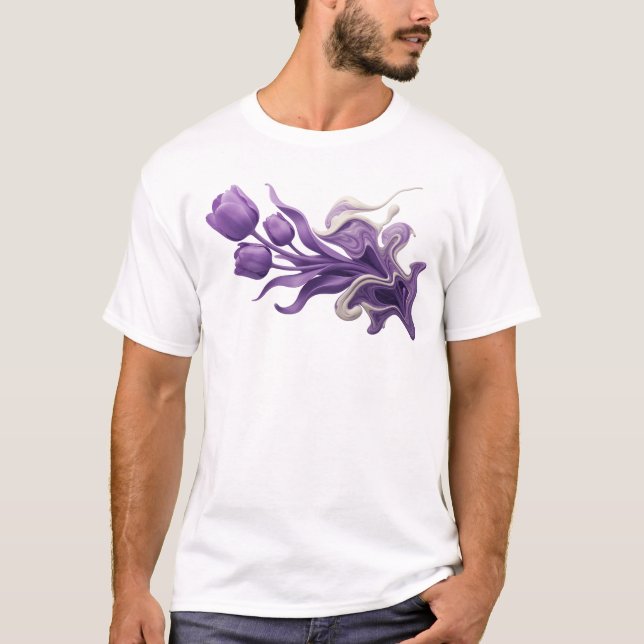Bold ABSTRACT FLOWER Style Statement T-Shirt (Front)