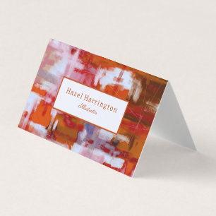 Bold Abstract Folded Business Card Customise Red