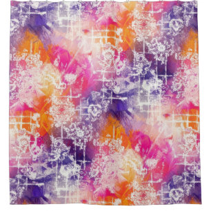 Bold Abstract Geometric - Grunge Brush Texture (4) Shower Curtain