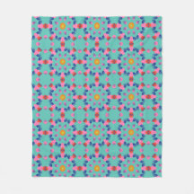 Bold Abstract Geometric Pattern in Pink and Blue