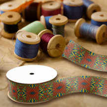 Bold Abstract Hippie Red Yellow Blue Ethnic Trippy