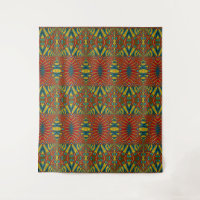 Bold Abstract Hippie Red Yellow Blue Ethnic Trippy