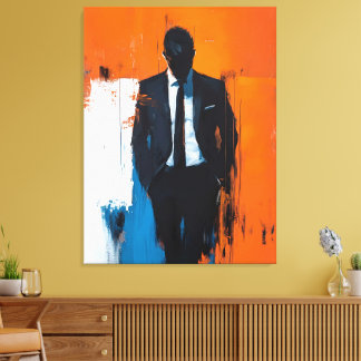Bold Abstract Man in Suit Canvas Print