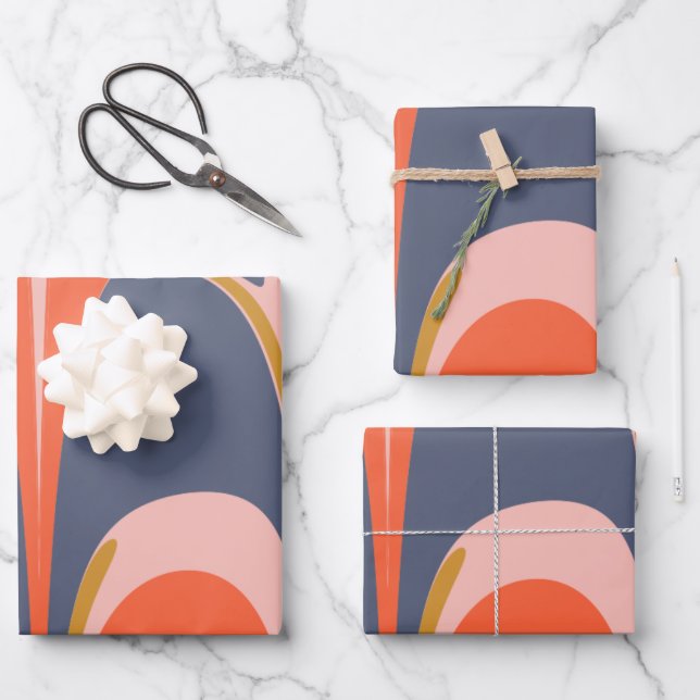 Bold Abstract Marble Graphic Design Painting Wrapping Paper Sheet (Front)