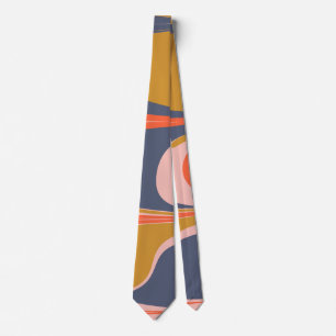 Bold Abstract Marbled Bold Design in Autumn Colour Tie