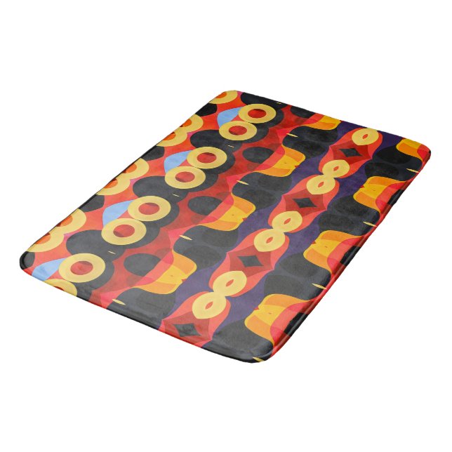 Bold abstract orange yellow bath mat (Angled)