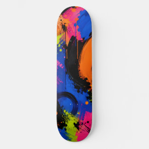 Bold Abstract Paint Splash Skateboard Deck