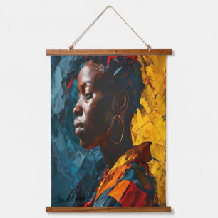 Bold Abstract Portrait Vibrant Expressionism Art Hanging Tapestry