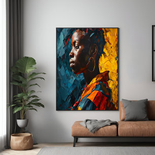 Bold Abstract Portrait Vibrant Expressionism Art Poster