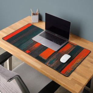 Bold Abstract Red and Black Art Desk Mat