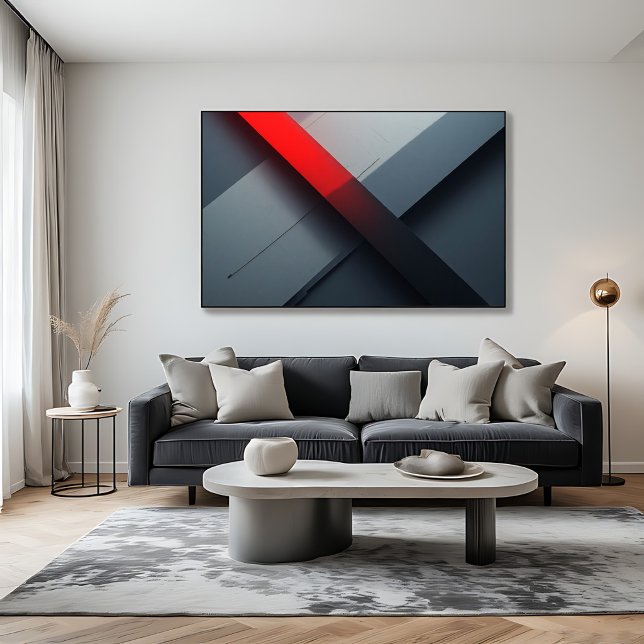 Bold Abstract Red and Grey Geometric Poster (Creator Uploaded)