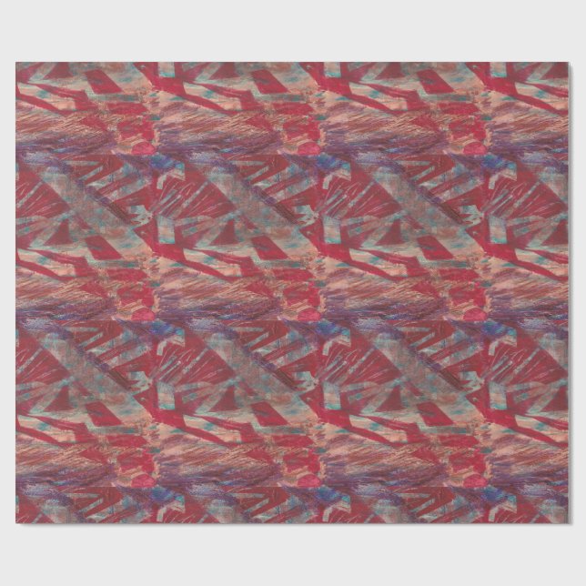 Bold Abstract Red Pattern Modern Art Design Wrapping Paper (Flat)