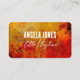 bold abstract red watercolor colour splash custom business card