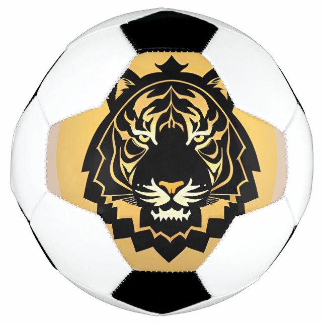 Bold Abstract Tiger Illustration Soccer Ball (Front)