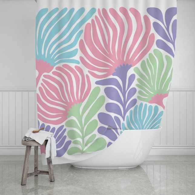 Bold Abstract Trpical Botanical Floral Shower Curtain (Creator Uploaded)