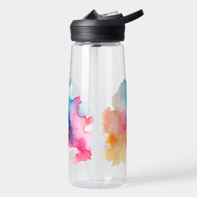 Bold Abstract Watercolor Art Water Bottle (Left)