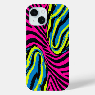 Bold Abstract Zebra Stripe in Bright Colours iPhone 15 Case