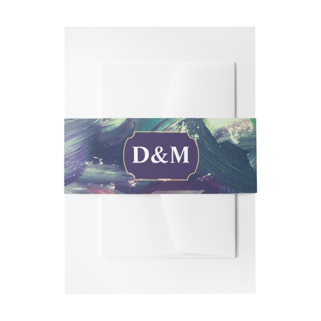 Bold Acrylic Painting Invitation Belly Band (Front Example)