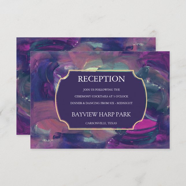 Bold Acrylic Painting Reception Card (Front/Back)