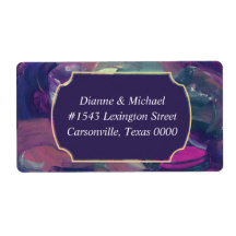 Bold Acrylic Painting Wedding Address Label