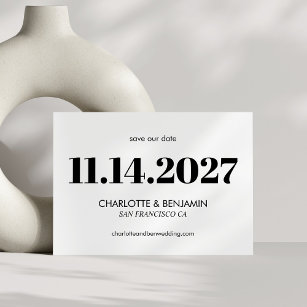 Bold Aesthetic Black and White Typography Modern  Save The Date