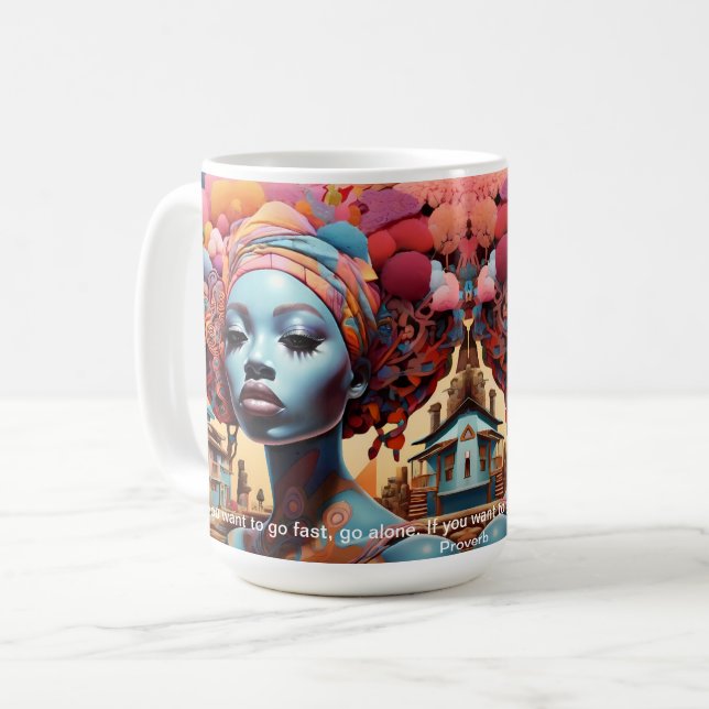 Bold African Abstract Art  African Proverbs  Coffee Mug (Front Left)