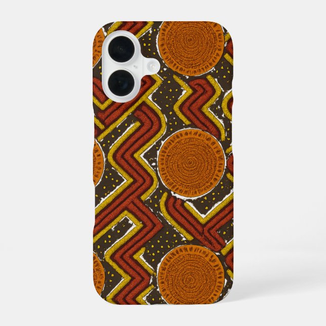 Bold African Print iPhone 16 Case (Back)