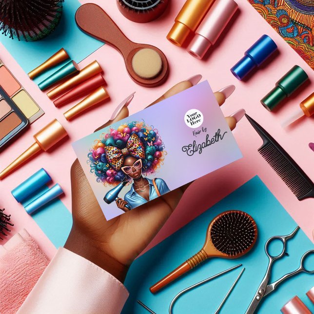 Bold Afrocentric Black Woman Hair Salon Branding Business Card (Bold Afrocentric Black Woman Hair Salon Branding Business Card)