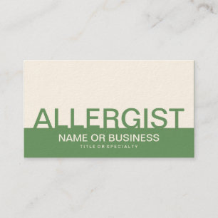 bold ALLERGIST Business Card