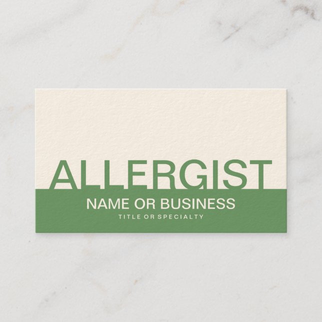 bold ALLERGIST Business Card (Front)