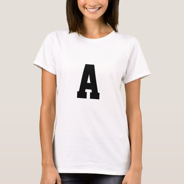 Bold Alphabet Letter Womens T-Shirt (Front)