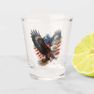 Bold American Eagle Patriotic Flag Artwork Shot Glass